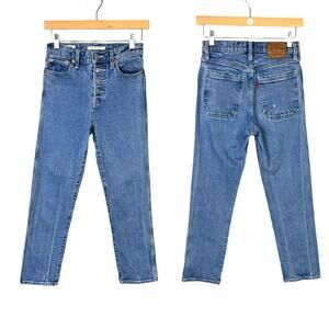 Levi’s Wedgie Straight Exposed Button Fly High Waist Rigid Denim Jeans